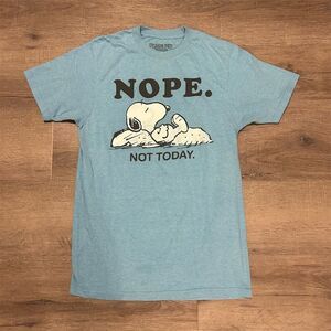 Peanuts Snoopy "Nope Not Today" Unisex T-Shirt Blue Size S